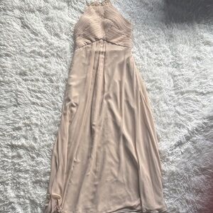 Chic Beige Halter Maxi Dress